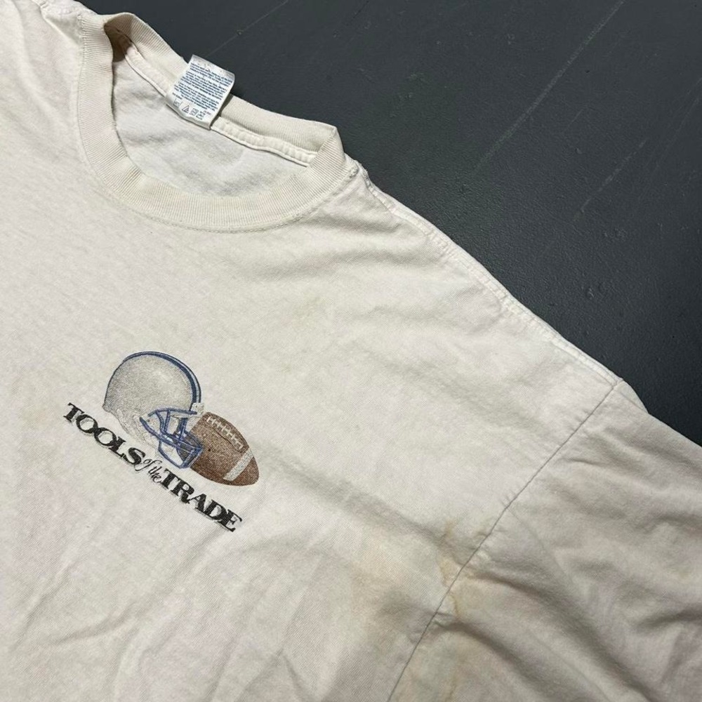 Vintage 90s football "tools of the trade" essential double sided Tshirt - Picture 3 of 6